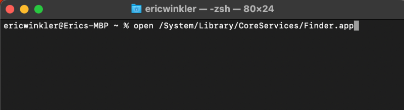 open finder from terminal