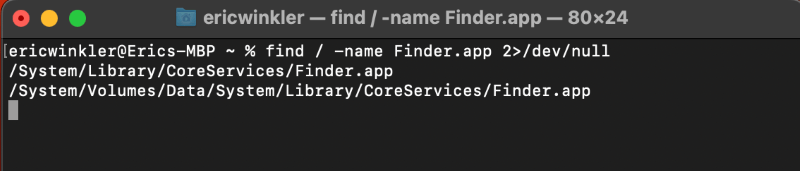 open finder from terminal