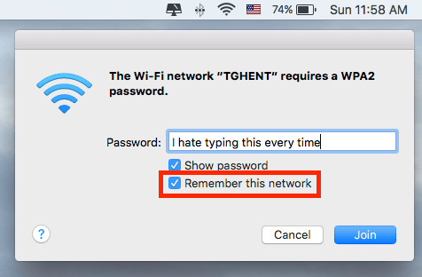 mac keeps asking for wifi password + sierra